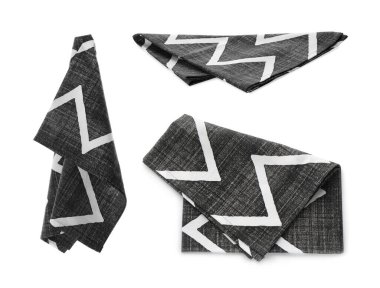 Beyaz arka planda temiz mutfak havluları ile ayarlayın 