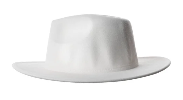 Snygg Hatt Isolerad Vitt Trendig Huvudbonad — Stockfoto