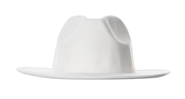 Beyazda Izole Edilmiş Şık Bir Şapka Moda Başlığı — Stok fotoğraf