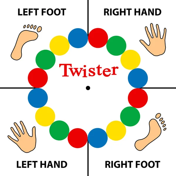 Twister Spinner Board Ilustração Jogo Habilidade Física — Fotografia de Stock