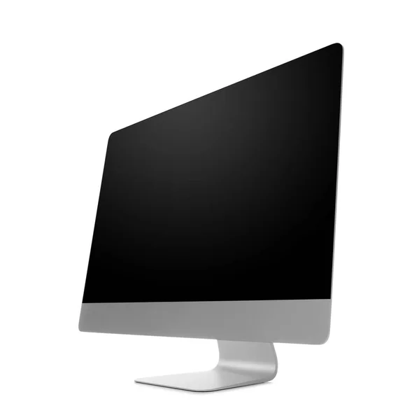白で隔離空白の画面を持つ現代のコンピューター — ストック写真