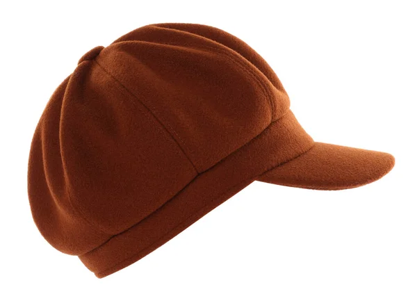 Snygg Hatt Isolerad Vitt Trendig Huvudbonad — Stockfoto