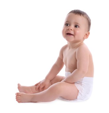 Kuru, yumuşak bezli, beyaz tenli şirin bir bebek.