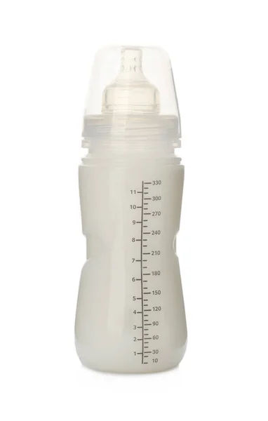 Butelka Preparatem Karmienia Niemowląt Białym Tle Mleko Dla Dzieci — Zdjęcie stockowe