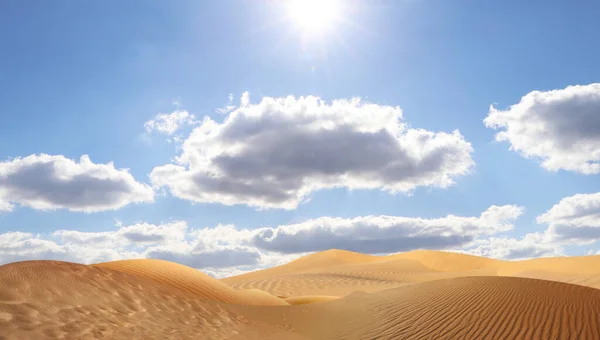 Picturesque View Sandy Desert Blue Sky Hot Sunny Day — Stock Photo, Image