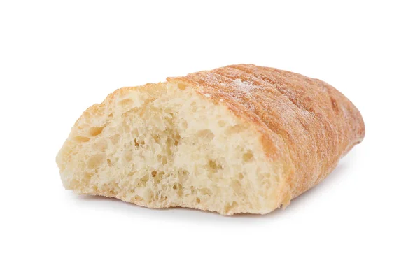 Bir Parça Taze Ekmek Beyaza Izole Edilmiş — Stok fotoğraf