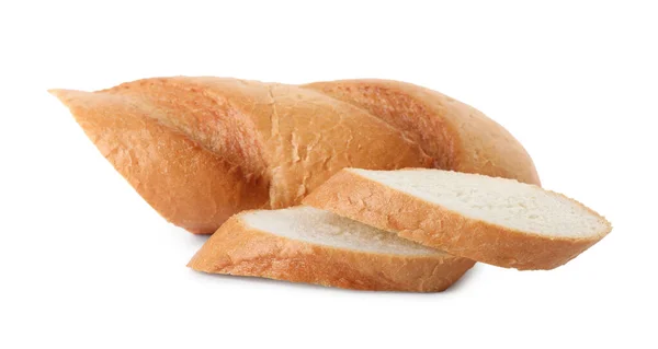 Cijfers Van Verse Baguette Witte Achtergrond — Stockfoto