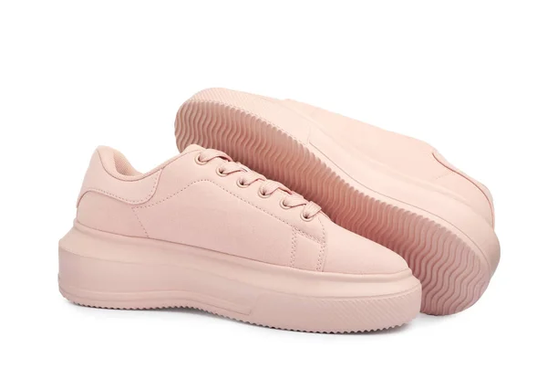 白を背景に快適なピンクの靴のペア — ストック写真