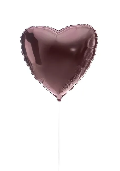 Festlicher Herzförmiger Luftballon Isoliert Auf Weiß — Stockfoto