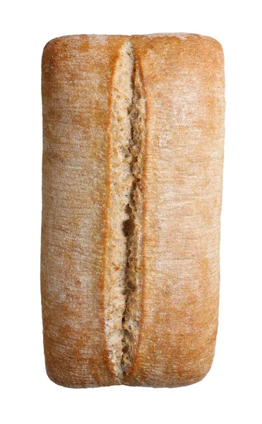 Хрустящая Чиабатта Изолированная Белом Свежий Хлеб — стоковое фото