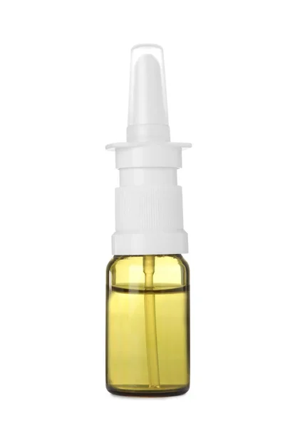 Flacone Spray Nasale Isolato Bianco — Foto Stock