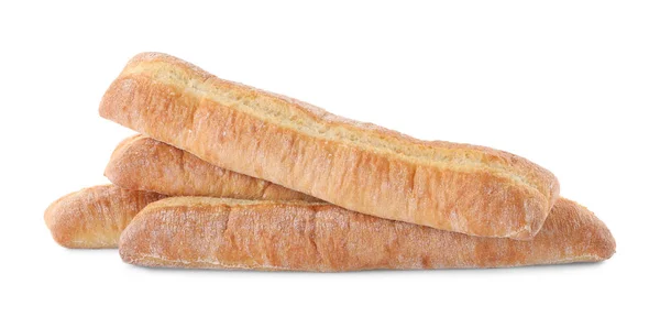 白色背景的美味的面包 新鲜面包 — 图库照片