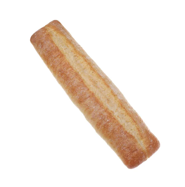 Chutná Bageta Izolovaná Bílém Čerstvý Chléb — Stock fotografie