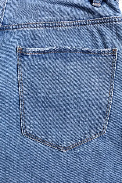 Jeans Azul Claro Com Bolso Traseiro Como Fundo Close — Fotografia de Stock