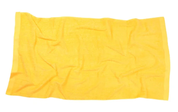 Θρυμματισμένη Πορτοκαλί Πετσέτα Θαλάσσης Που Απομονώνεται Λευκή Κορυφαία Άποψη — Φωτογραφία Αρχείου