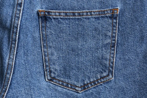 Pantalones Vaqueros Azul Claro Con Bolsillo Trasero Como Fondo Primer —  Fotos de Stock