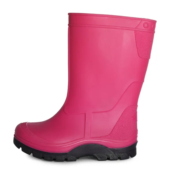 Bota Goma Rosa Moderna Aislada Blanco —  Fotos de Stock