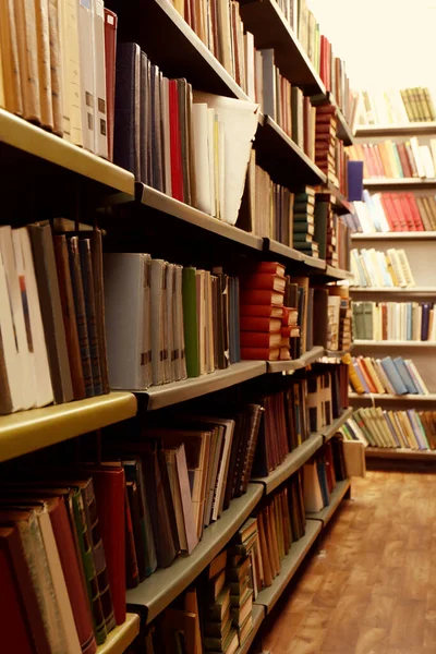 Colección Diferentes Libros Estanterías Biblioteca — Foto de Stock