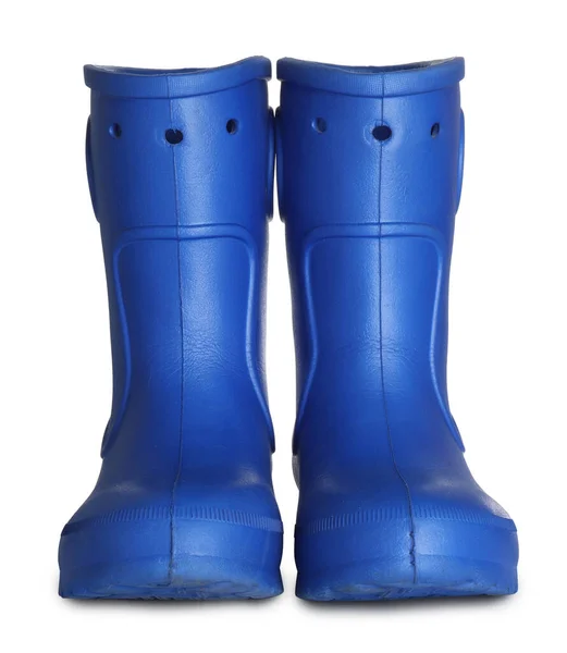 Modern Blue Rubber Boots Isolated White — Stock Photo, Image