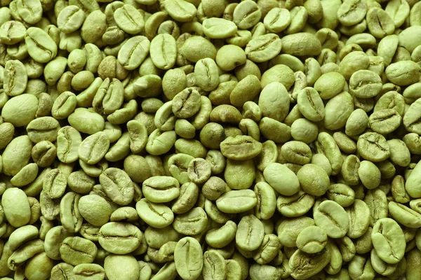 Arka Plan Olarak Bir Sürü Yeşil Kahve Çekirdeği Üst Görünüm — Stok fotoğraf