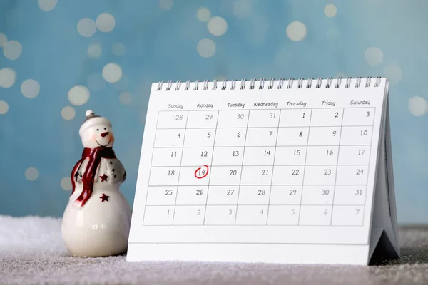 Giorno San Nicola Calendario Con Data Segnata Dicembre Figura Pupazzo — Foto Stock