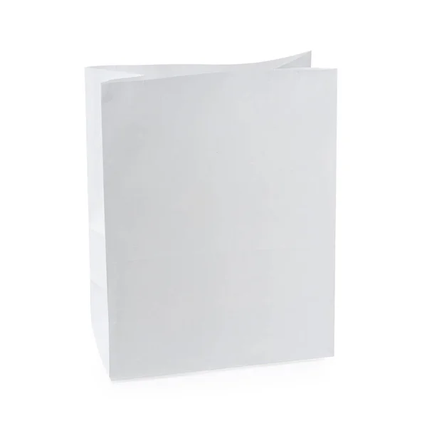 Novo Saco Papel Aberto Isolado Branco — Fotografia de Stock