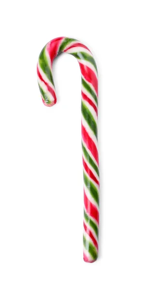 Sladké Vánoční Cukrová Třtina Bílém Pozadí — Stock fotografie