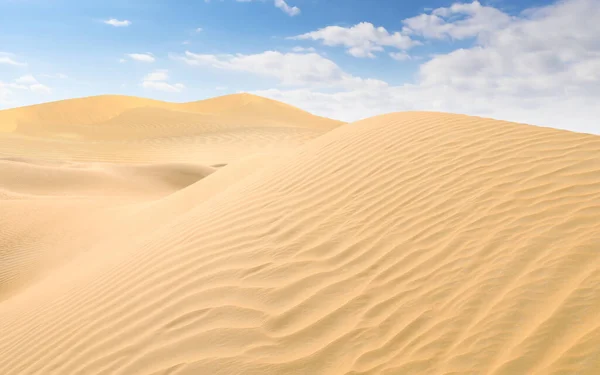 Pittoresca Vista Del Deserto Sabbioso Del Cielo Blu Nella Calda — Foto Stock