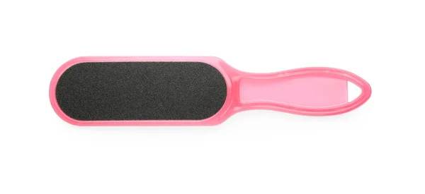 Pink Foot File White Background Top View Pedicure Tool — Stock Photo, Image