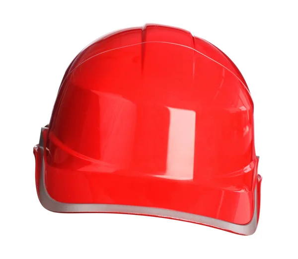 Red Protective Hard Hat Isolated White Safety Equipment — Stock Photo, Image