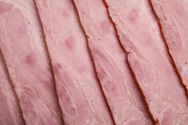 Skivor Läckra Rökt Bacon Som Bakgrund Närbild — Stockfoto