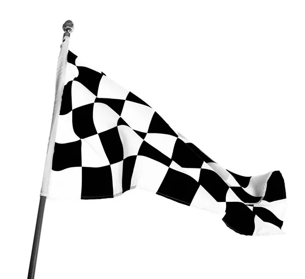 Checkered Finish Flag White Background Auto Racing Symbol — Stock Photo, Image