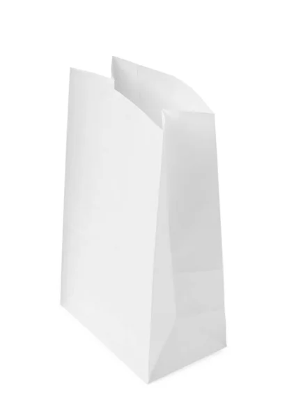 New Open Paper Bag Isolated White — Stock Photo, Image