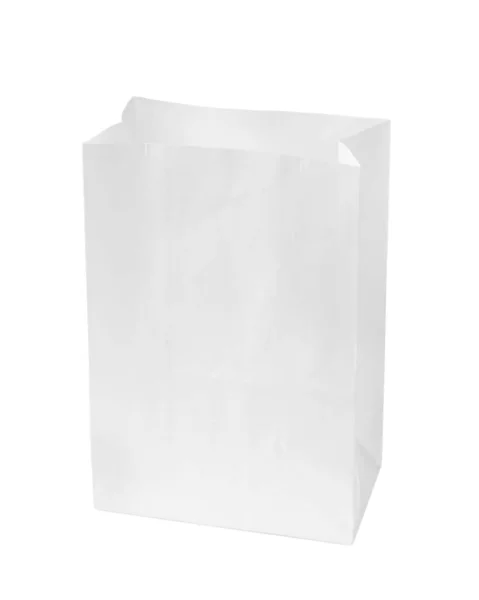 New Open Paper Bag Isolated White — Stock Photo, Image