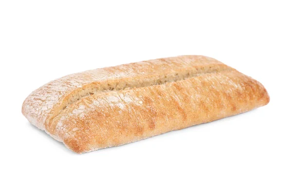 Ciabatta Crocante Isolado Branco Pão Fresco — Fotografia de Stock