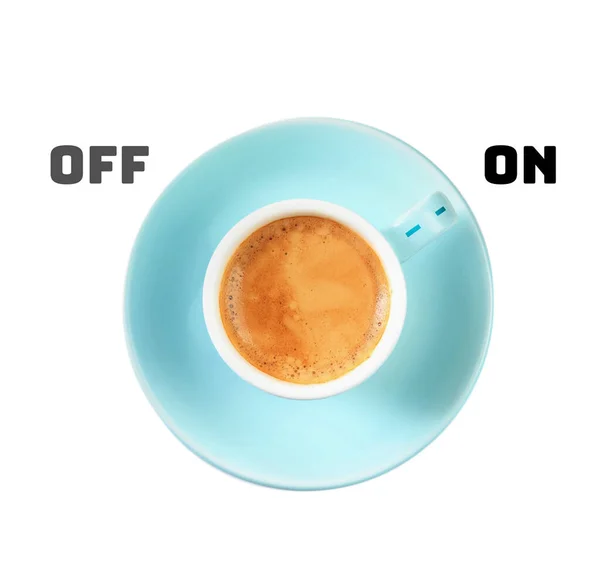 Kahve Molası Beyaz Arka Planda Bir Fincan Aromatik Sıcak Içecek — Stok fotoğraf