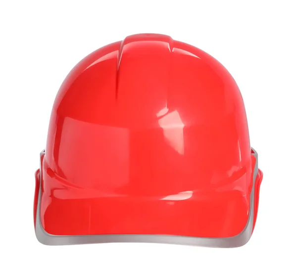 Cappello Rigido Rosso Isolato Bianco Attrezzature Sicurezza — Foto Stock