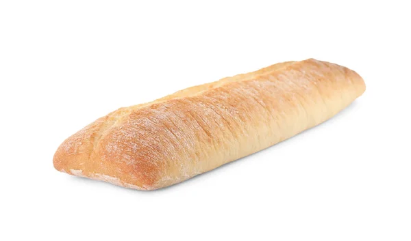 Leckeres Baguette Isoliert Auf Weiß Frisches Brot — Stockfoto