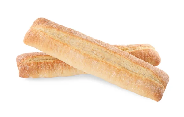 Beyaz Arka Planda Lezzetli Baget Ekmeği Taze Ekmek — Stok fotoğraf