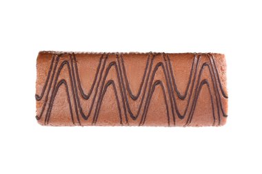 Lezzetli çikolatalı kek rulosu.