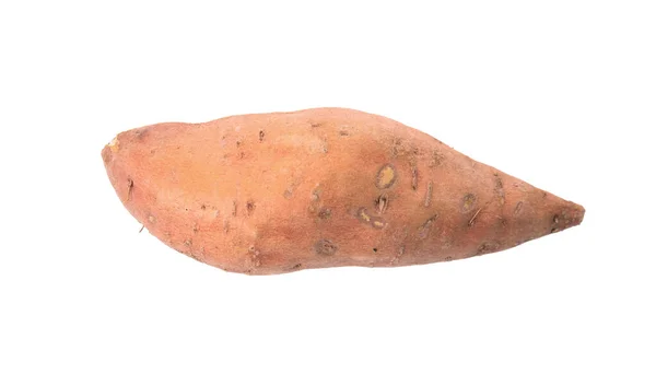 Whole Ripe Sweet Potato Isolated White Top View — Stock Photo, Image