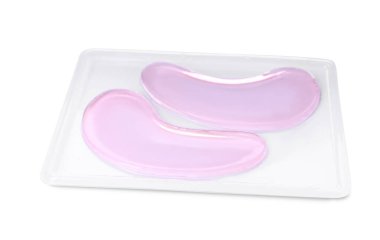 Göz altı bantlı paket beyaza izole edilmiş. Kozmetik ürünü