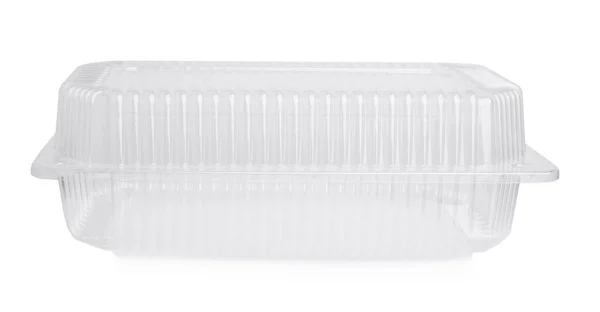 Lege Plastic Container Voor Voedsel Geïsoleerd Wit — Stockfoto