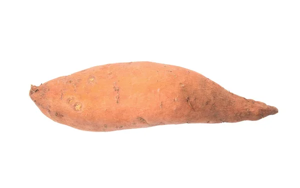 Whole Ripe Sweet Potato Isolated White Top View — Stock Photo, Image