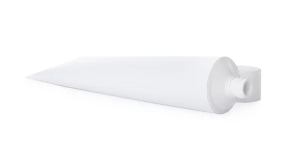 Tubo Branco Pasta Dentes Isolado Branco — Fotografia de Stock