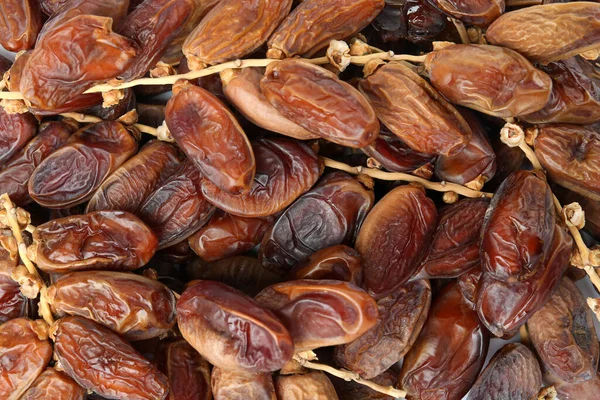 Sweet Dried Dates Branches Background Top View Healthy Snack Stock Image