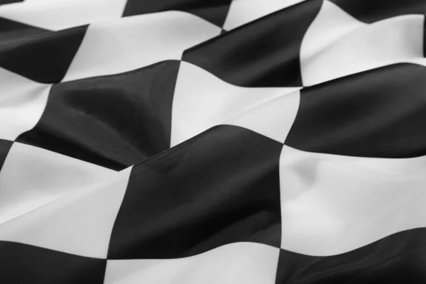 Checkered Finish Flag Background Closeup View — Stock Photo, Image