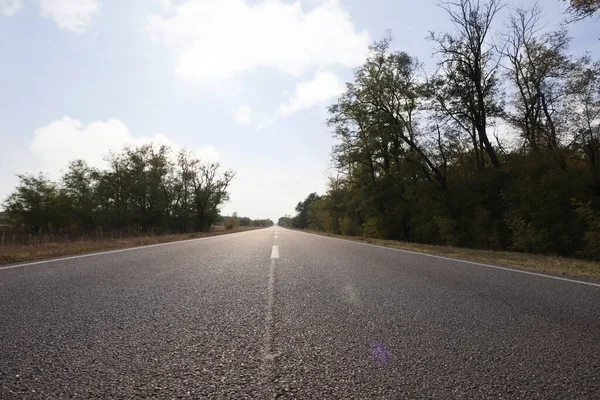 Vue Route Asphaltée Sans Transport Campagne — Photo