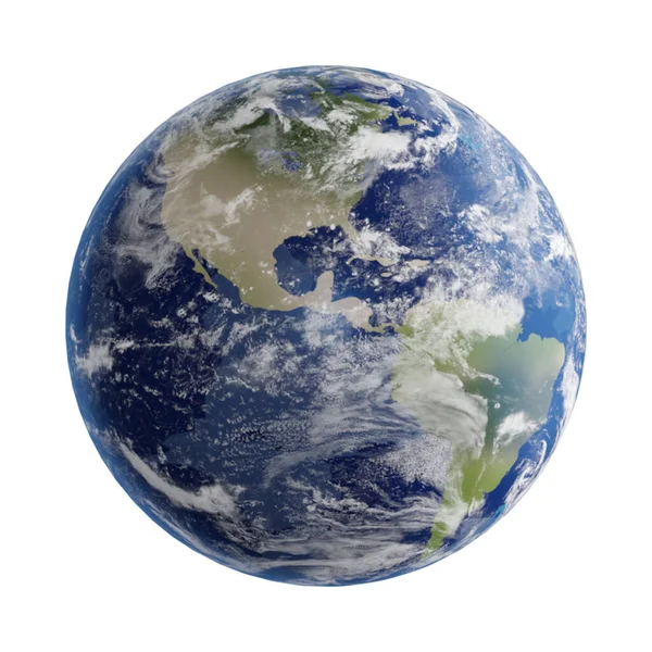 Ilustração Planeta Terra Sobre Fundo Branco — Fotografia de Stock