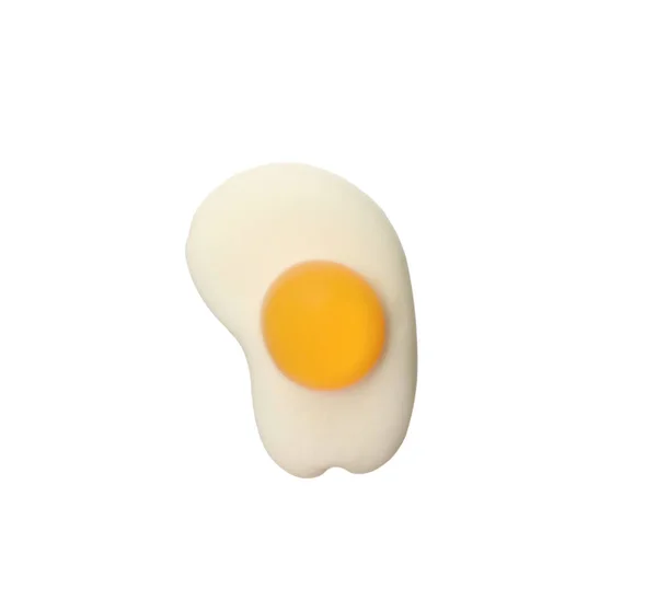 从白色中分离出来的鸡蛋形状的美味果冻糖 — 图库照片